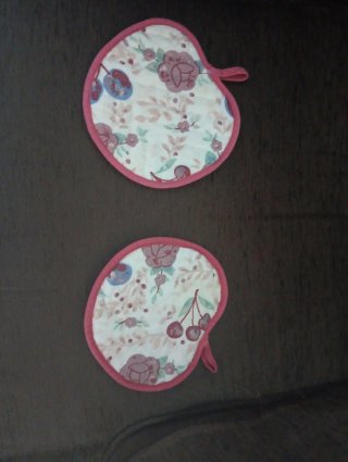 Conjunto textiles cocina floral