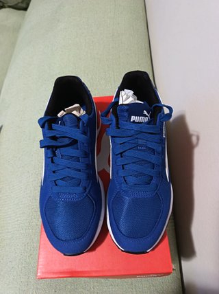 Scarpe bambino Puma blu e rosse