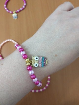 Set di 5 Braccialetti Elastici da 19 cm con Gufi