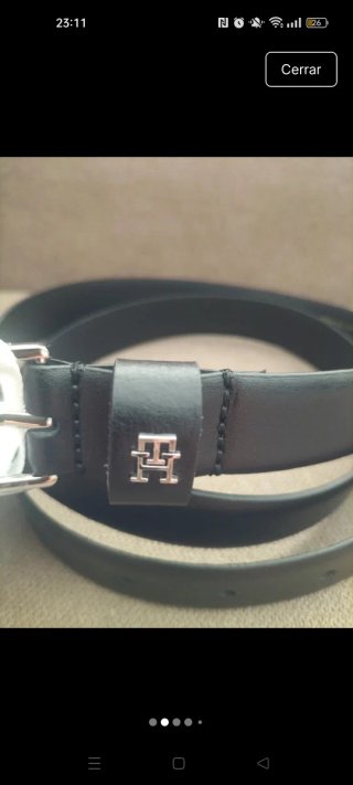 Cinturón Tommy Hilfiger mujer 90 cm negro de piel
