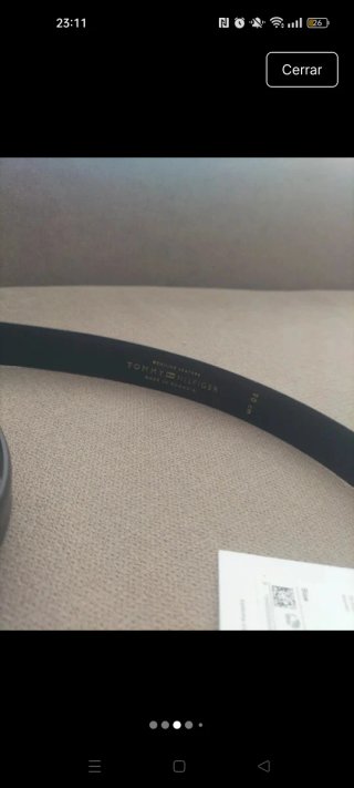 Cinturón Tommy Hilfiger mujer 90 cm negro de piel
