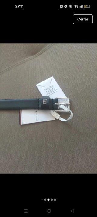 Cinturón Tommy Hilfiger mujer 90 cm negro de piel