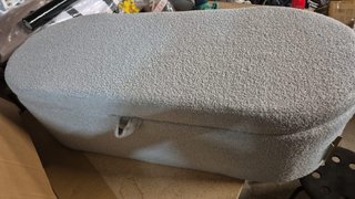 Puff Banco Almacenaje Teddy 129cm Gris Claro