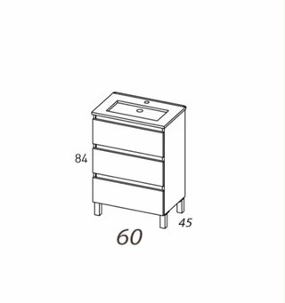 Mueble de baño con lavabo de cerámica