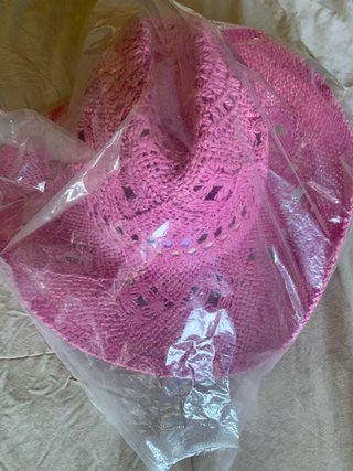 Sombrero de playa vaquero rosa