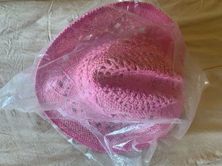 Sombrero de playa vaquero rosa