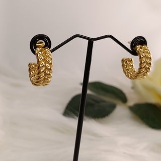 Pendientes Aro Trenzado Dorado