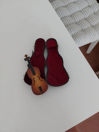 Violín adorno madera con estuche