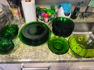 Set Vajilla Duralex Verde Vidrio