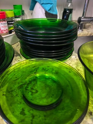 Set Vajilla Duralex Verde Vidrio