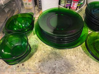 Set Vajilla Duralex Verde Vidrio