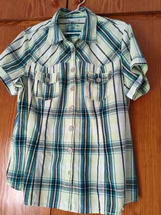 Camisa a cuadros verde y azul