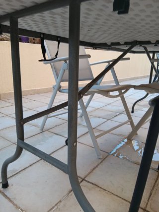 Mesa plegable libro gris de 2 metros