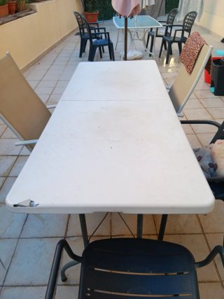 Mesa plegable libro gris de 2 metros