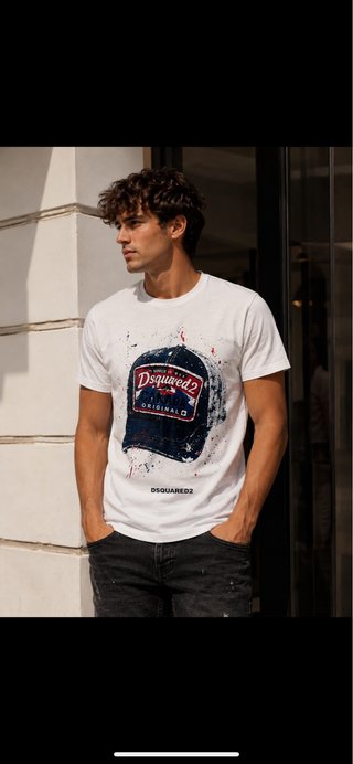 Camiseta DSQUARED2 Blanca Estampada