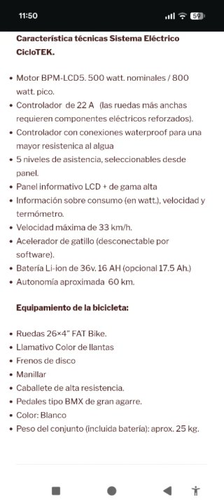 Fatbike Eléctrica Blanca