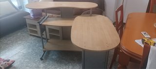 Mesa escritorio abatible madera y metal