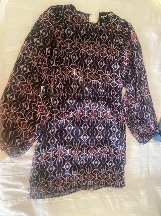 Vestido estampado multicolor talla XS