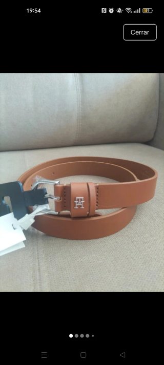 Cinturón Tommy Hilfiger mujer Marrón 95 cm de piel