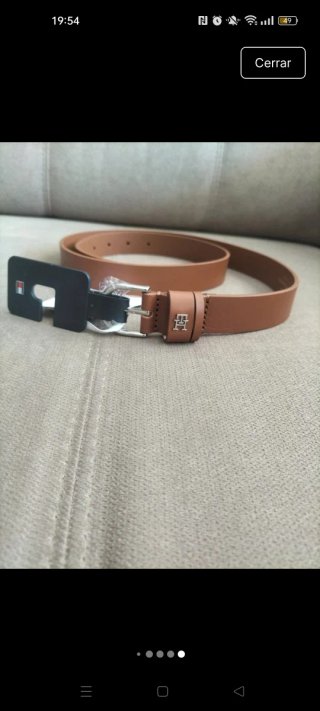 Cinturón Tommy Hilfiger mujer Marrón 95 cm de piel