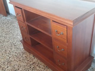 Mueble TV madera con cajones