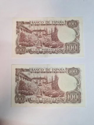 BILLETES 100 PESETAS CORRELATIVOS 1970 #1