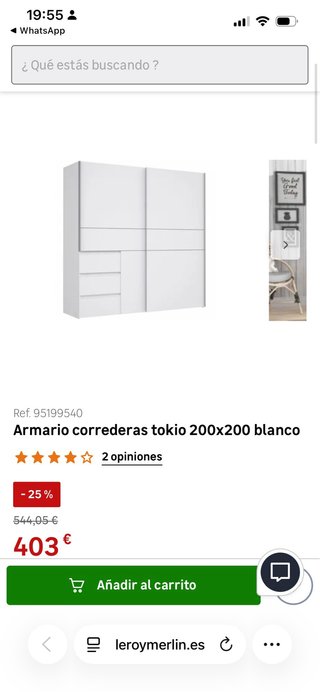 Armario puertas correderas gris y blanco