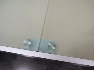 Mesa extensible salón cristal al ácido/aluminio