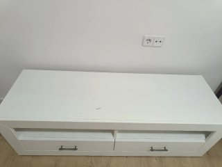 Mueble TV madera blanco