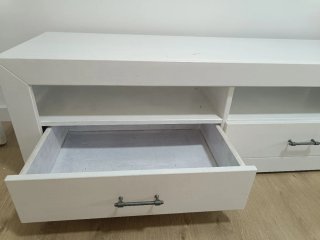 Mueble TV madera blanco