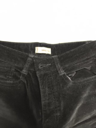Pantalón campana terciopelo negro Txs