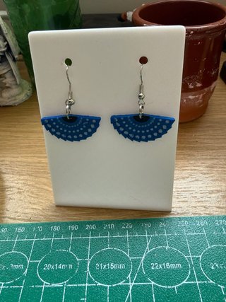 Pendientes abanico feria azul y negro