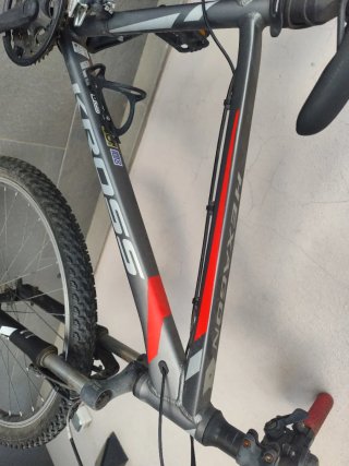 Bicicleta Kross gris/rojo talla S