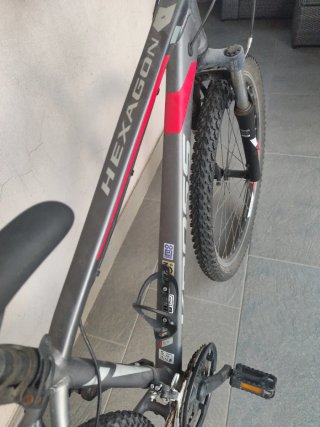 Bicicleta Kross gris/rojo talla S