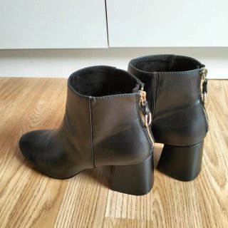 Botines Negros Tacón Ancho