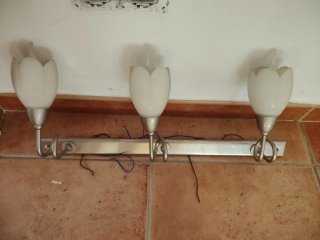 Aplique de pared 3 focos plateado