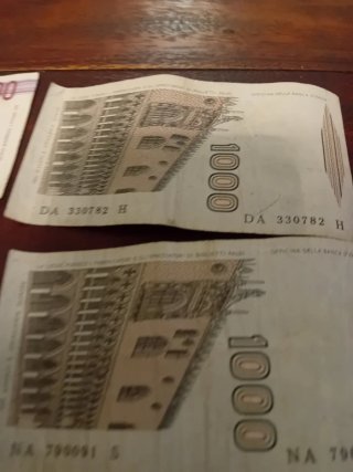 Set 6 banconote Lire Italiane 1000