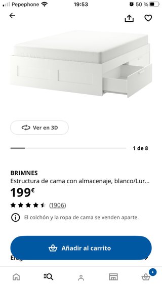 Cama Ikea Brimnes 140cm