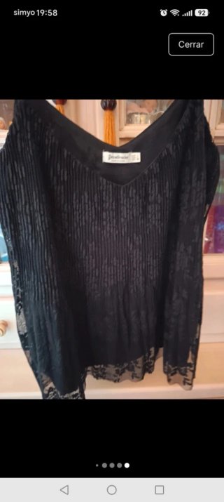 Top encaje y plisado Talla L