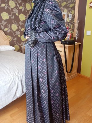 Traje Baturra Gala Negro Rosa Talla S-M