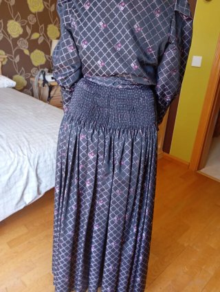 Traje Baturra Gala Negro Rosa Talla S-M