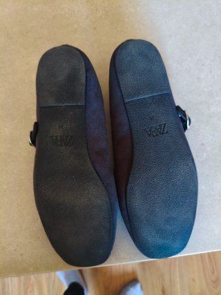 Manoletinas Zara Azul Talla 35