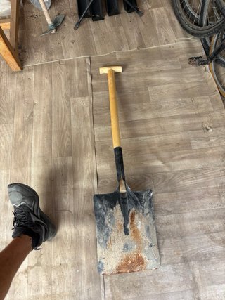 Pala de obra con mango