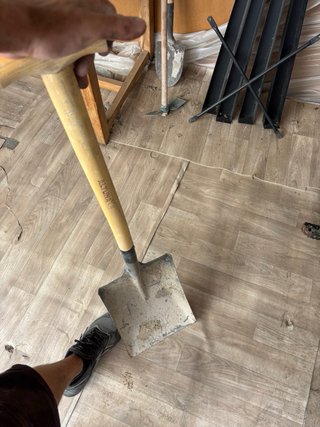 Pala de obra con mango