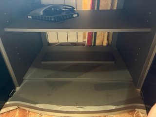 Mueble TV cristal y plástico negro/gris