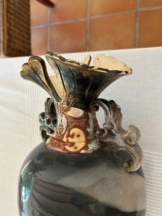 GranJarrón Oriental con Dragón Negro y Dorado 46cm
