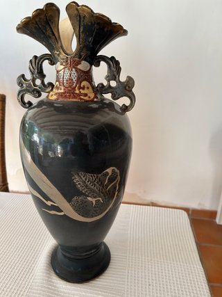 GranJarrón Oriental con Dragón Negro y Dorado 46cm
