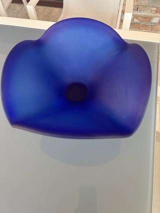 Centro de mesa azul y plateado