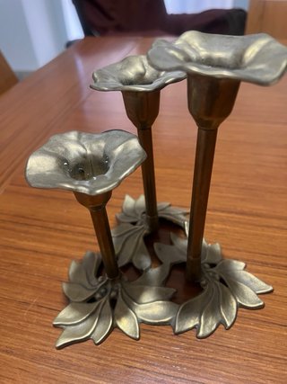 Candelabro vintage 3 bracci metallo