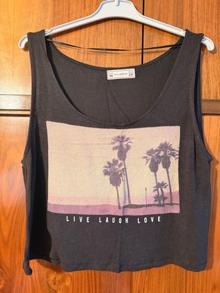 Crop top negro tirantes Pull&Bear - Talla M